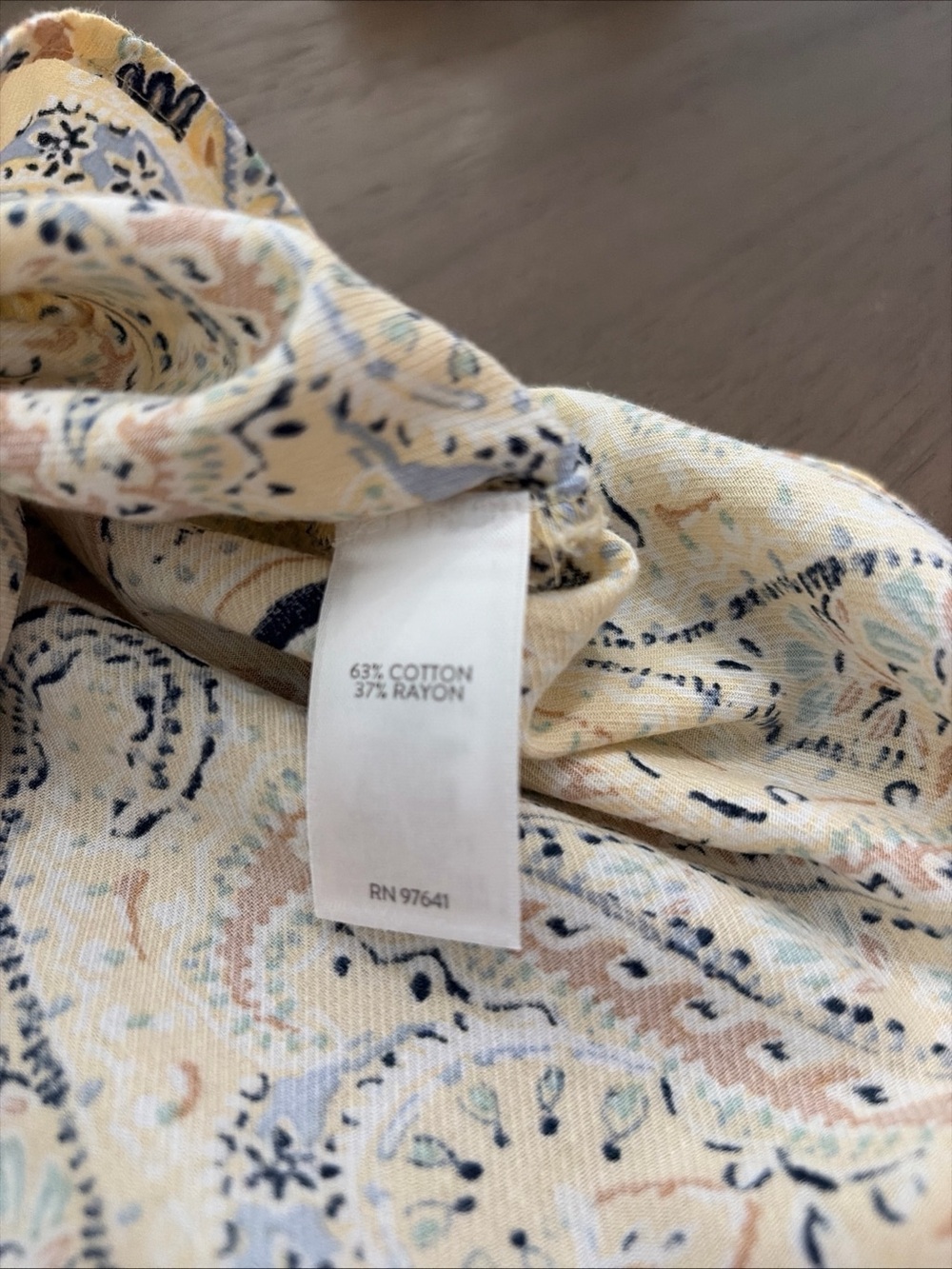 J. Jill women’s Butter Yellow Paisley Long-Sleeve pullover shirt - Picture 10 of 11